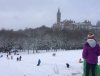 Kelvingrove Park and the University of Glasgow in the snow