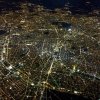 Pilot's view of city at night